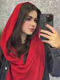 شال پلیسه شاین قرمز