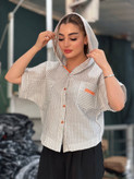 وست کلاه دار چهارخونه