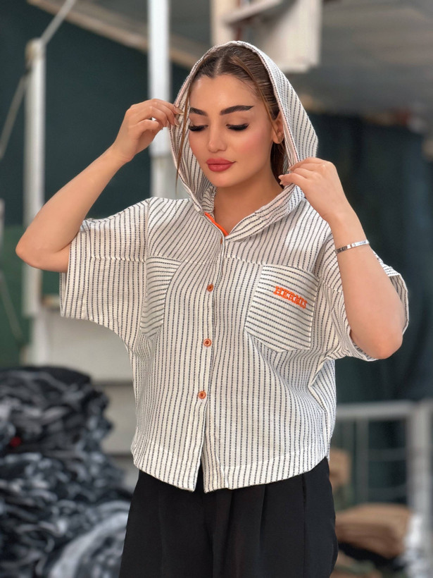 وست کلاه دار چهارخونه