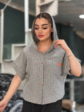 وست کلاه دار چهارخونه