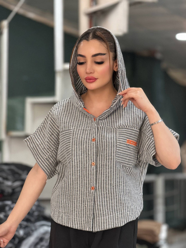 وست کلاه دار چهارخونه